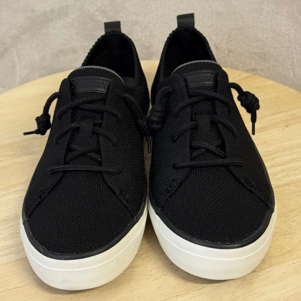 Sperry Crest Vibe Knit Black Sneakers Womens 8.5 Low Top Casual Shoes 109155
